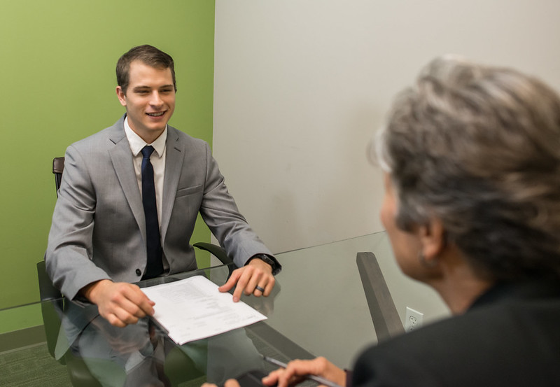 Young man on a job interview