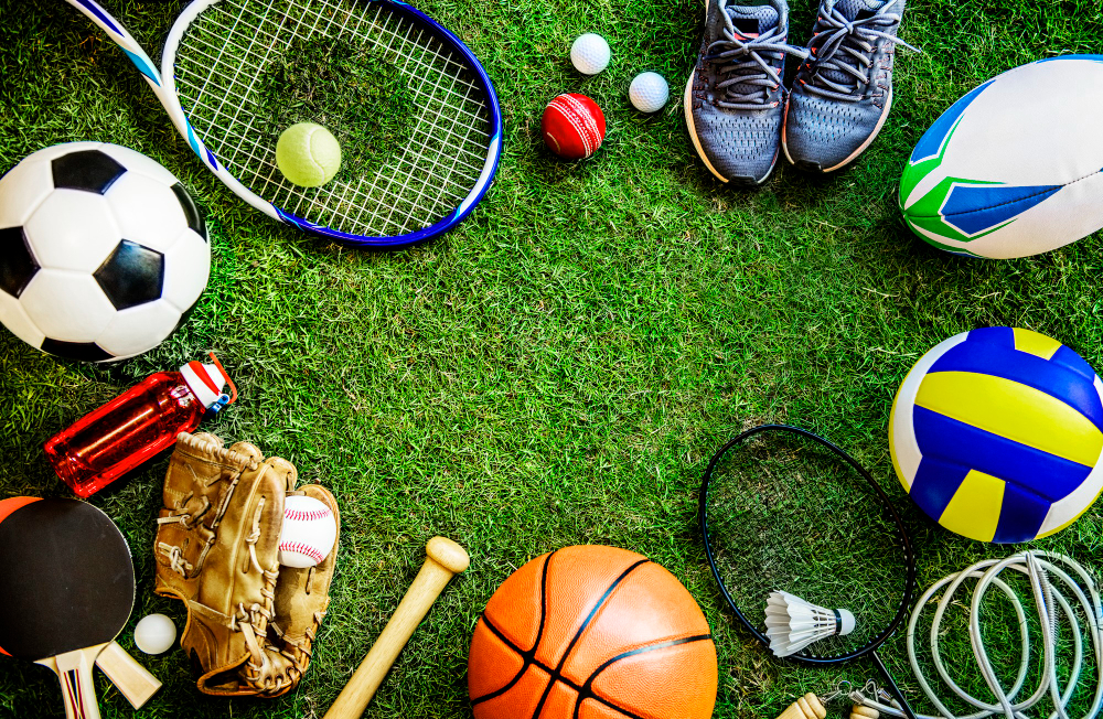 Sporting equipment on a turf