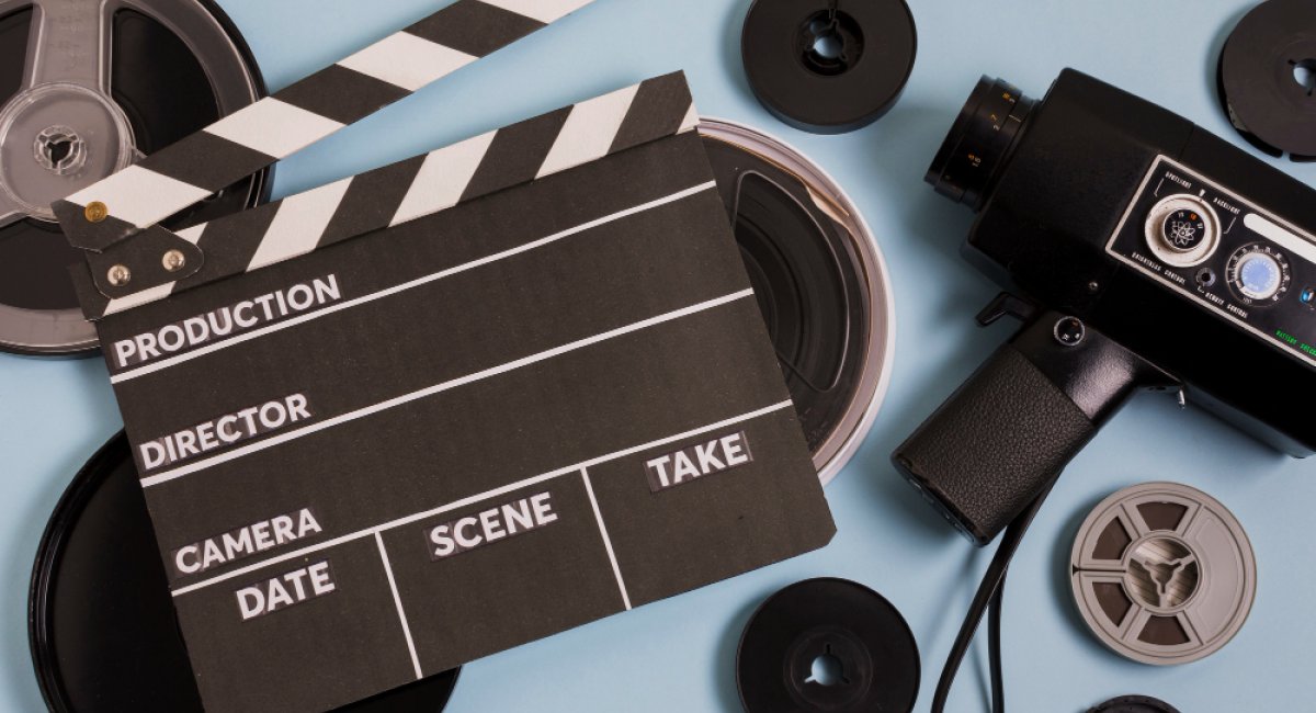 Cinema equipment on table