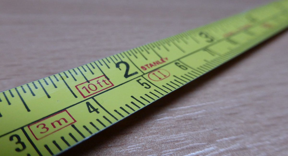 A tape measure on a table